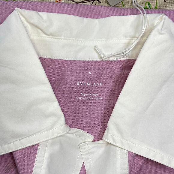 Everlane Polo Shirt Dress Short Sleeve Mini Mauve Small Organic Cotton NWT - Picture 6 of 8